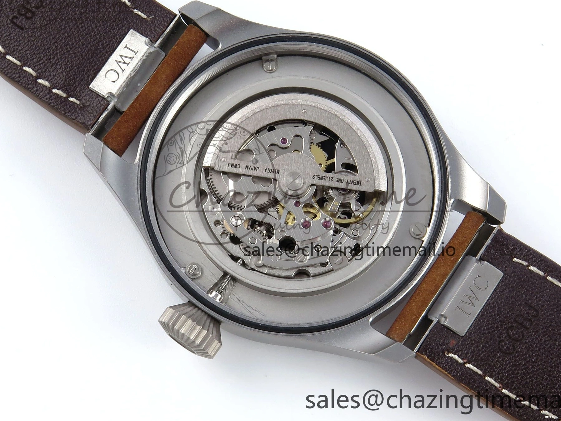 MIROTIME 0504 Big Pilot IW329701 M+F 1:1 Best Edition Black Dial on Brown Leather Strap MY RelaxedFit 7005